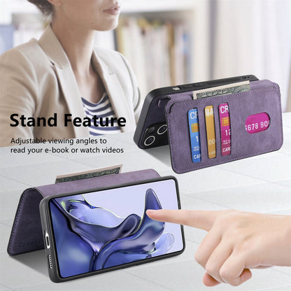 Xiaomi Mi 11T/11T Pro 5G Retro Leather Phone Case with Enhanced MagSafe Wireless Charging, RFID Anti-theft Protection, Kickstand & Magnetic Lock Wallet Cover