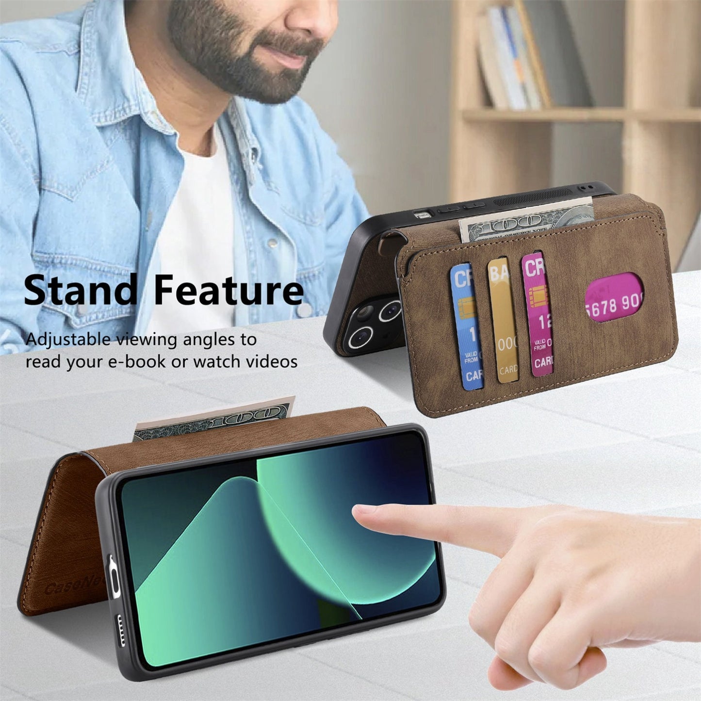 Xiaomi 13T/13T Pro Retro Leather Phone Case with Enhanced MagSafe Wireless Charging, RFID Anti-theft Protection, Kickstand & Magnetic Lock Wallet Cover