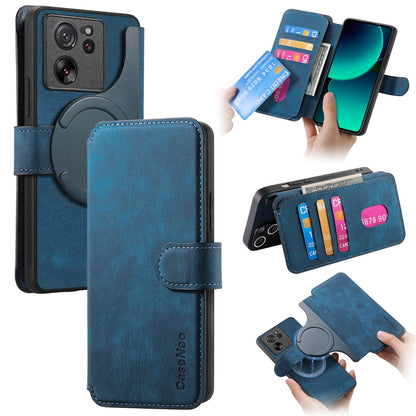 Xiaomi 13T/13T Pro Retro Leather Phone Case with Enhanced MagSafe Wireless Charging, RFID Anti-theft Protection, Kickstand & Magnetic Lock Wallet Cover