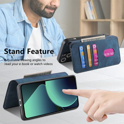 Xiaomi 13T/13T Pro Retro Leather Phone Case with Enhanced MagSafe Wireless Charging, RFID Anti-theft Protection, Kickstand & Magnetic Lock Wallet Cover