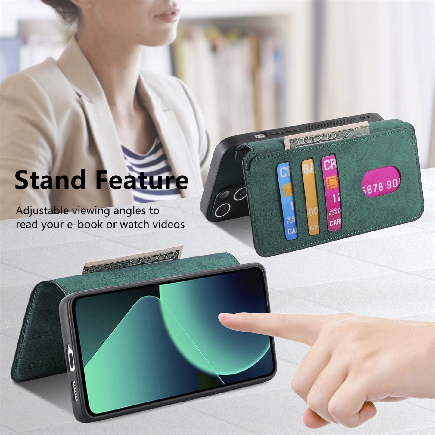 Xiaomi 13T/13T Pro Retro Leather Phone Case with Enhanced MagSafe Wireless Charging, RFID Anti-theft Protection, Kickstand & Magnetic Lock Wallet Cover