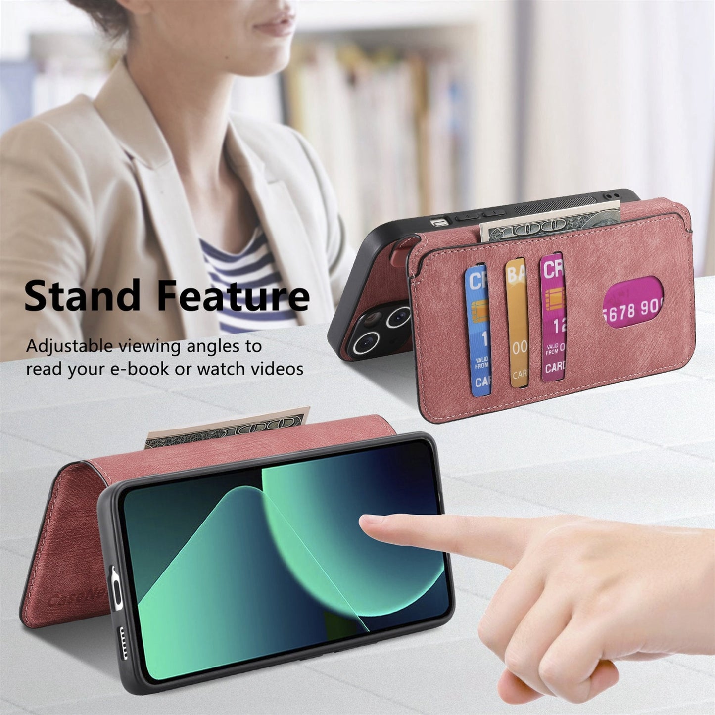 Xiaomi 13T/13T Pro Retro Leather Phone Case with Enhanced MagSafe Wireless Charging, RFID Anti-theft Protection, Kickstand & Magnetic Lock Wallet Cover