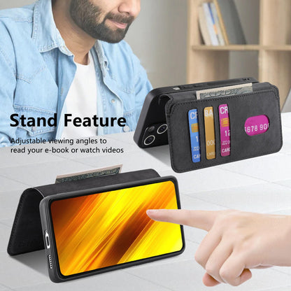 Xiaomi Poco X3 NFC Retro Leather Phone Case with Enhanced MagSafe Wireless Charging, RFID Anti-theft Protection, Kickstand & Magnetic Lock Wallet Cover