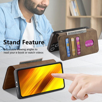 Xiaomi Poco X3 NFC Retro Leather Phone Case with Enhanced MagSafe Wireless Charging, RFID Anti-theft Protection, Kickstand & Magnetic Lock Wallet Cover