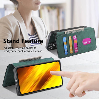 Xiaomi Poco X3 NFC Retro Leather Phone Case with Enhanced MagSafe Wireless Charging, RFID Anti-theft Protection, Kickstand & Magnetic Lock Wallet Cover
