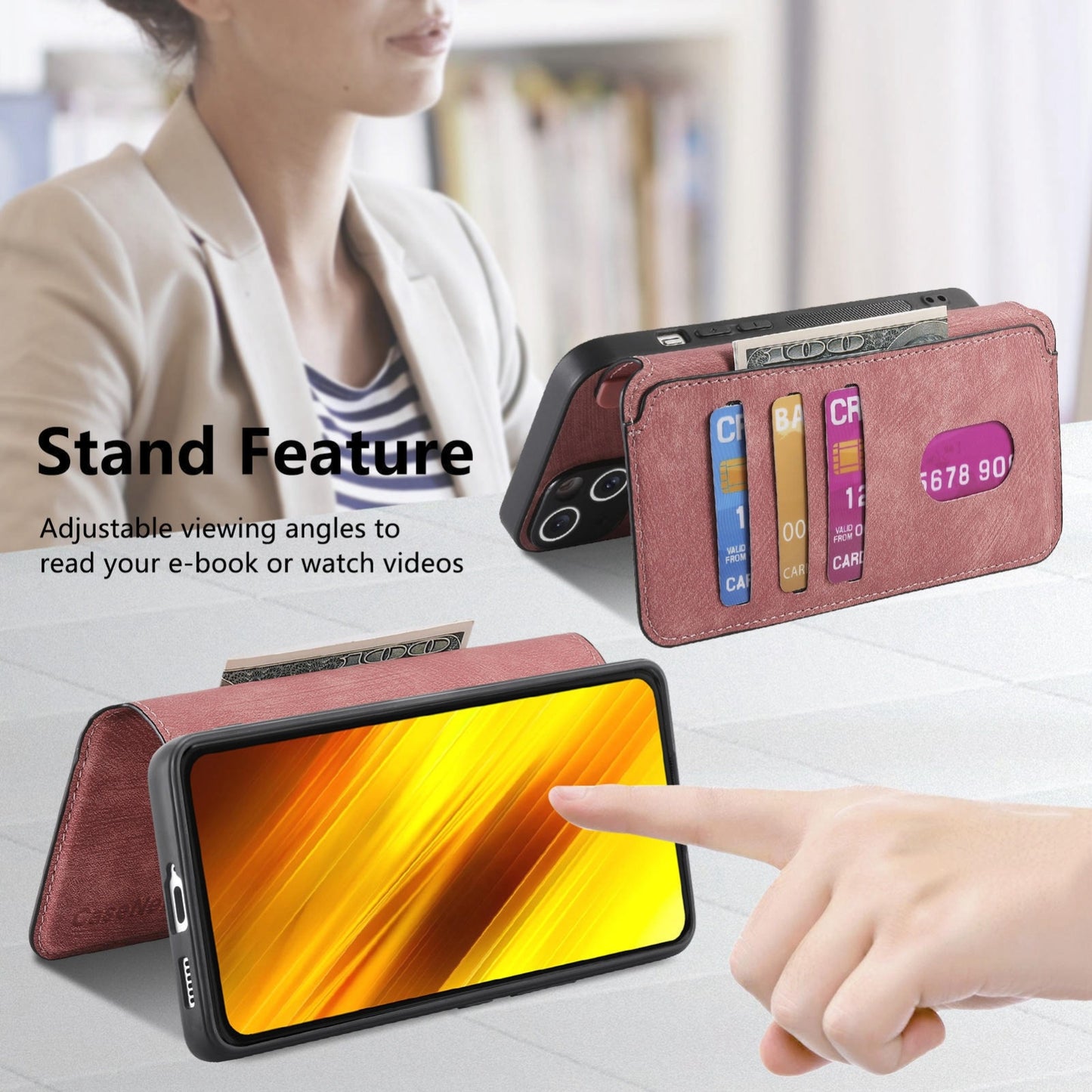 Xiaomi Poco X3 NFC Retro Leather Phone Case with Enhanced MagSafe Wireless Charging, RFID Anti-theft Protection, Kickstand & Magnetic Lock Wallet Cover
