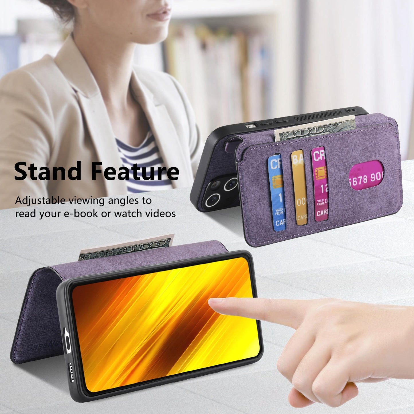 Xiaomi Poco X3 NFC Retro Leather Phone Case with Enhanced MagSafe Wireless Charging, RFID Anti-theft Protection, Kickstand & Magnetic Lock Wallet Cover