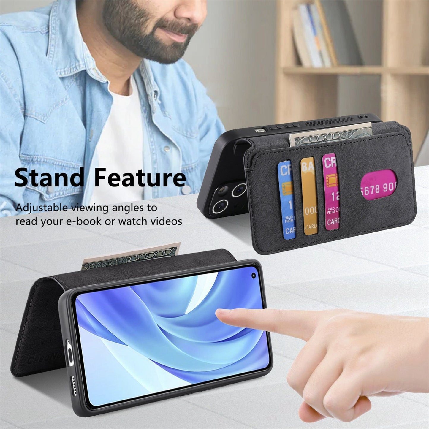 Xiaomi Mi 11 Lite Retro Leather Phone Case with Enhanced MagSafe Wireless Charging, RFID Anti-theft Protection, Kickstand & Magnetic Lock Wallet Cover