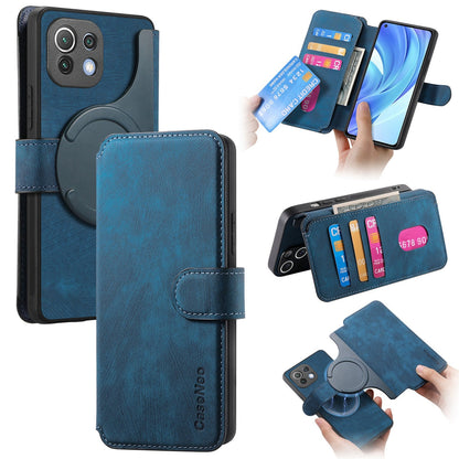 Xiaomi Mi 11 Lite Retro Leather Phone Case with Enhanced MagSafe Wireless Charging, RFID Anti-theft Protection, Kickstand & Magnetic Lock Wallet Cover