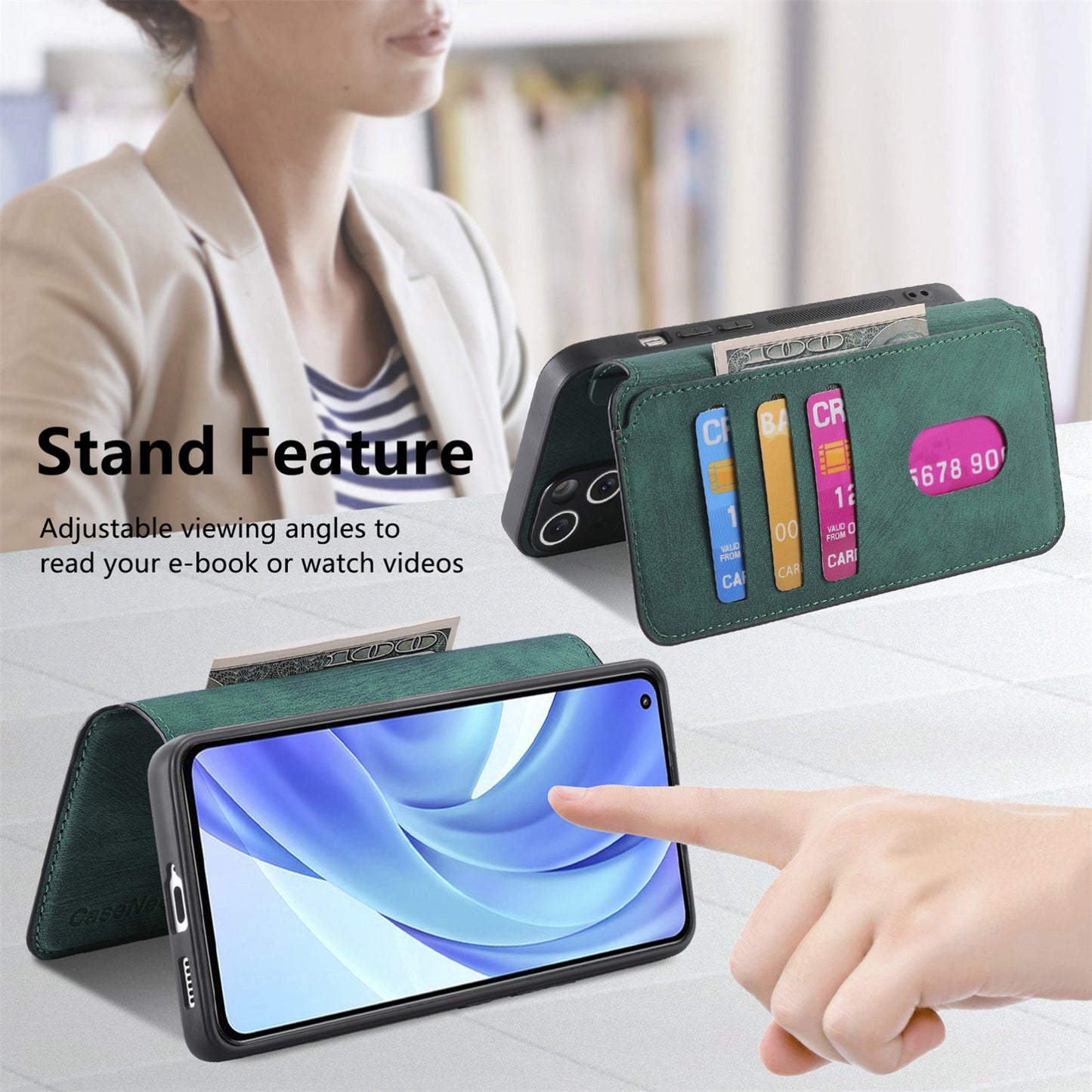 Xiaomi Mi 11 Lite Retro Leather Phone Case with Enhanced MagSafe Wireless Charging, RFID Anti-theft Protection, Kickstand & Magnetic Lock Wallet Cover
