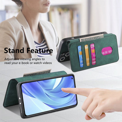 Xiaomi Mi 11 Lite Retro Leather Phone Case with Enhanced MagSafe Wireless Charging, RFID Anti-theft Protection, Kickstand & Magnetic Lock Wallet Cover