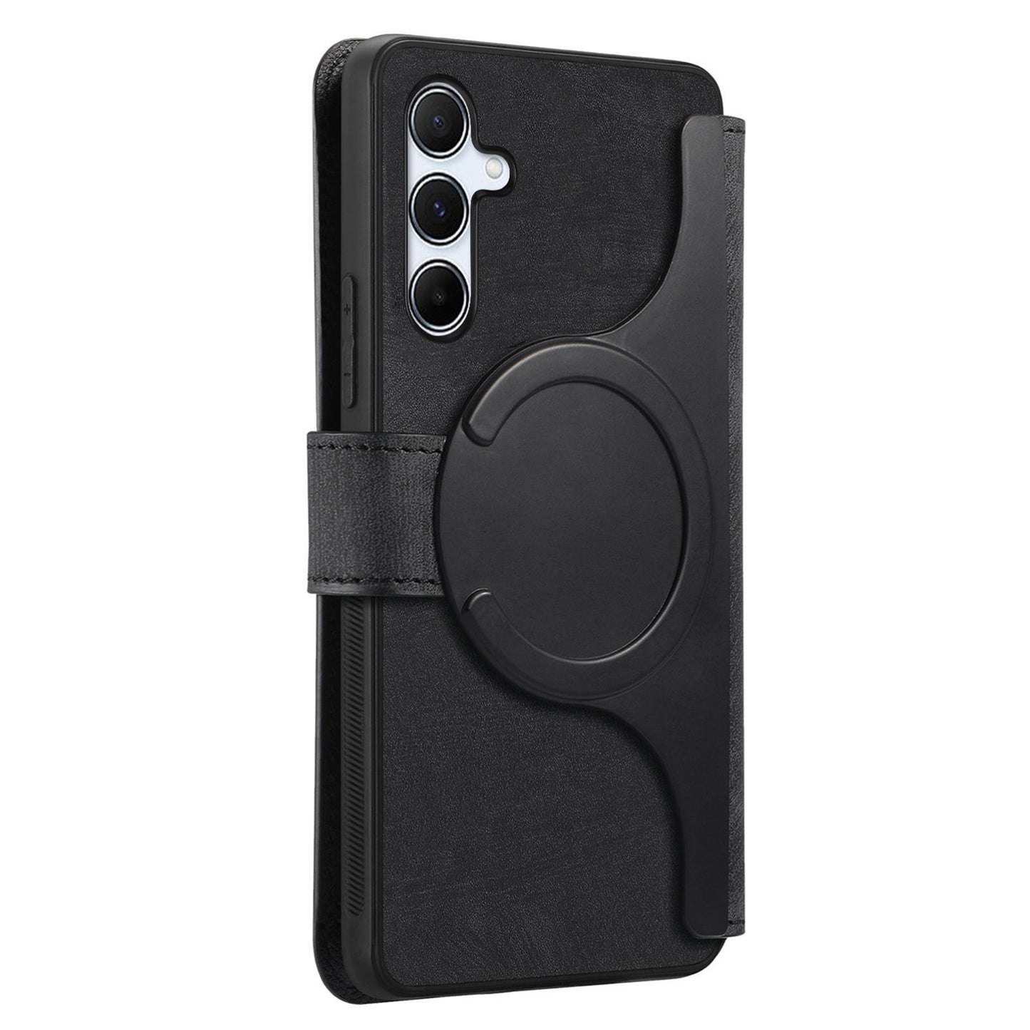 Samsung Galaxy A55 5G Retro Leather Phone Case with Enhanced MagSafe Wireless Charging, RFID Anti-theft Protection, Kickstand & Magnetic Lock Wallet Cover