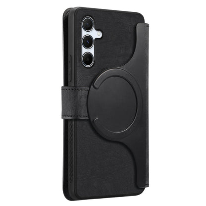 Samsung Galaxy A55 5G Retro Leather Phone Case with Enhanced MagSafe Wireless Charging, RFID Anti-theft Protection, Kickstand & Magnetic Lock Wallet Cover