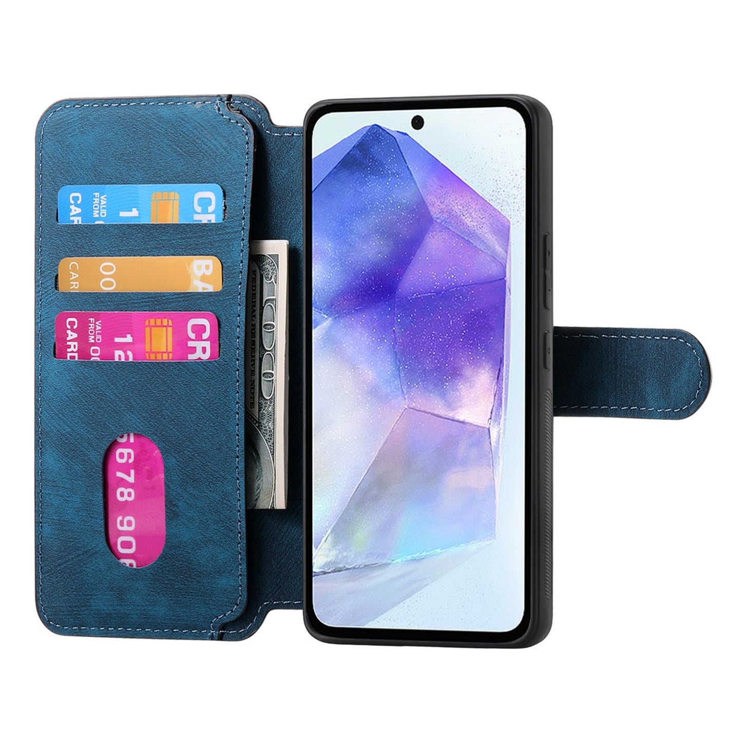 Samsung Galaxy A55 5G Retro Leather Phone Case with Enhanced MagSafe Wireless Charging, RFID Anti-theft Protection, Kickstand & Magnetic Lock Wallet Cover