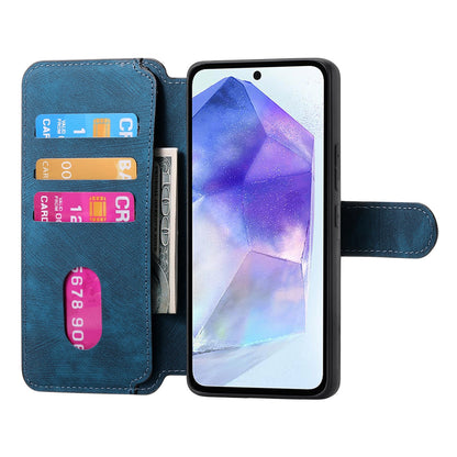 Samsung Galaxy A55 5G Retro Leather Phone Case with Enhanced MagSafe Wireless Charging, RFID Anti-theft Protection, Kickstand & Magnetic Lock Wallet Cover