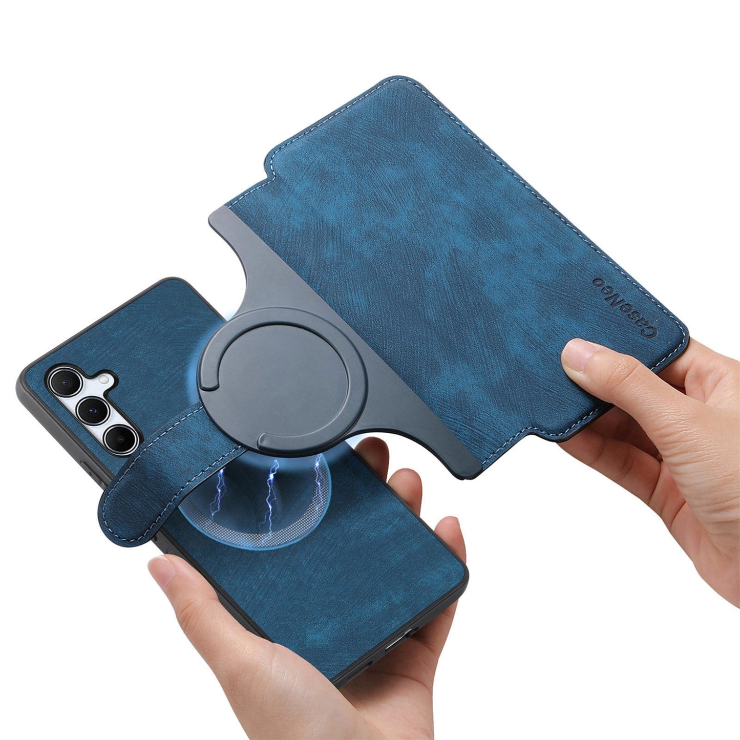 Samsung Galaxy A55 5G Retro Leather Phone Case with Enhanced MagSafe Wireless Charging, RFID Anti-theft Protection, Kickstand & Magnetic Lock Wallet Cover