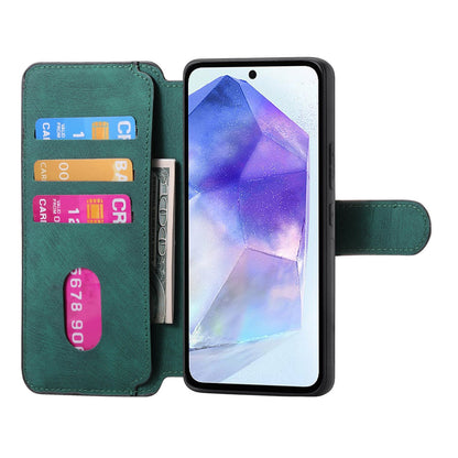 Samsung Galaxy A55 5G Retro Leather Phone Case with Enhanced MagSafe Wireless Charging, RFID Anti-theft Protection, Kickstand & Magnetic Lock Wallet Cover