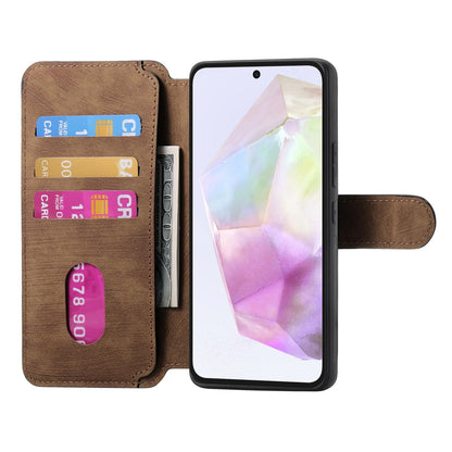 Samsung Galaxy A35 5G Retro Leather Phone Case with Enhanced MagSafe Wireless Charging, RFID Anti-theft Protection, Kickstand & Magnetic Lock Wallet Cover