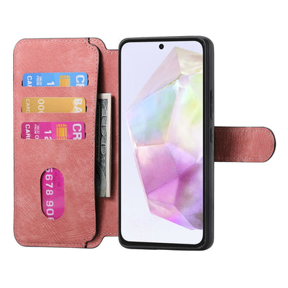 Samsung Galaxy A35 5G Retro Leather Phone Case with Enhanced MagSafe Wireless Charging, RFID Anti-theft Protection, Kickstand & Magnetic Lock Wallet Cover