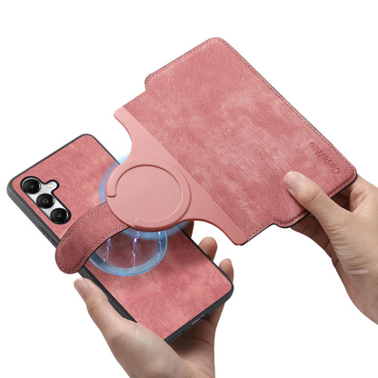 Samsung Galaxy A35 5G Retro Leather Phone Case with Enhanced MagSafe Wireless Charging, RFID Anti-theft Protection, Kickstand & Magnetic Lock Wallet Cover