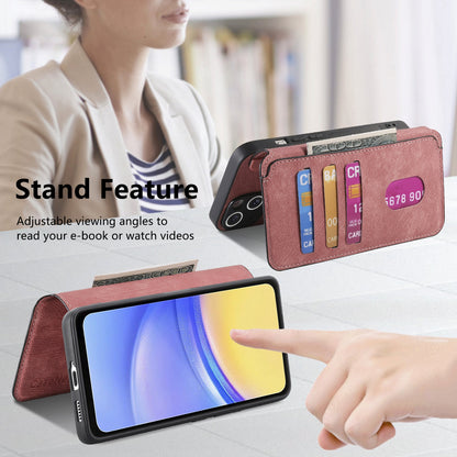 Samsung Galaxy A15 5G Retro Leather Phone Case with Enhanced MagSafe Wireless Charging, RFID Anti-theft Protection, Kickstand & Magnetic Lock Wallet Cover