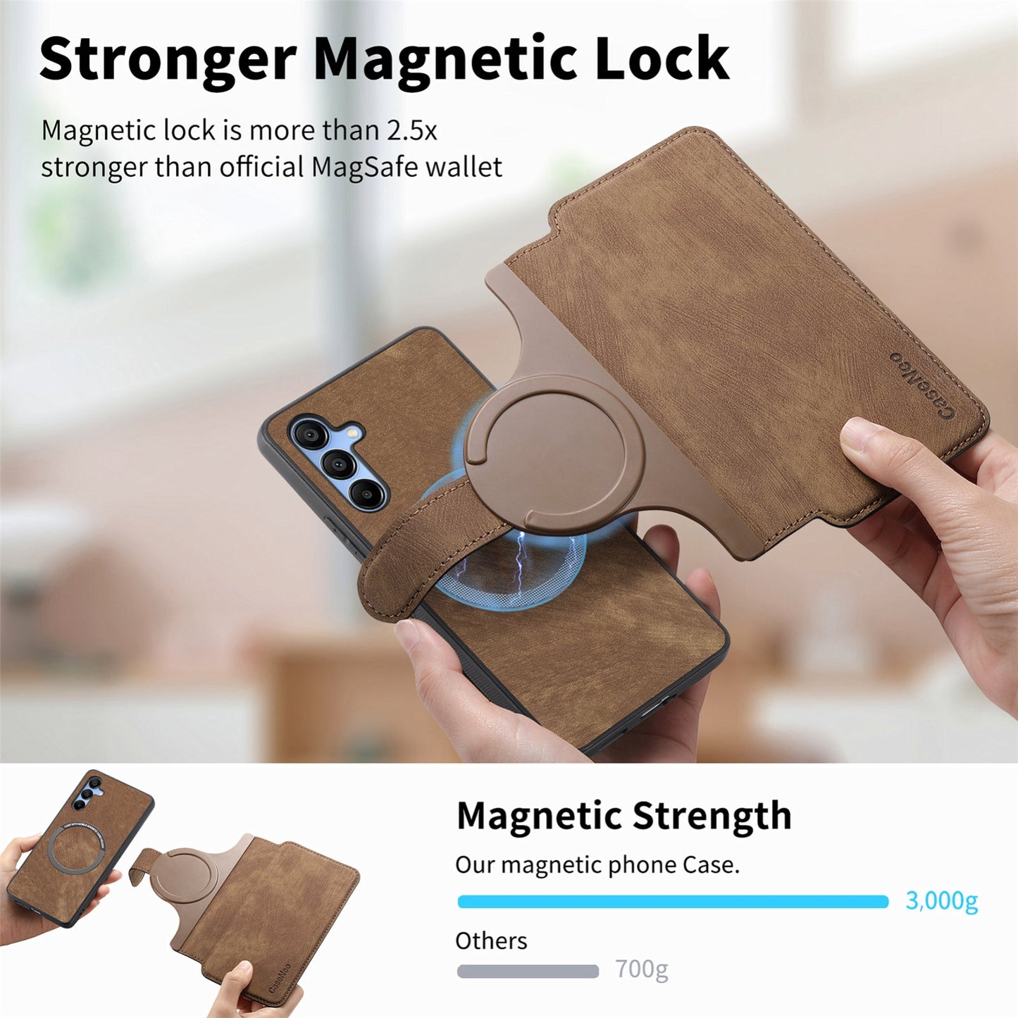 Samsung Galaxy A25 5G Retro Leather Phone Case with Enhanced MagSafe Wireless Charging, RFID Anti-theft Protection, Kickstand & Magnetic Lock Wallet Cover