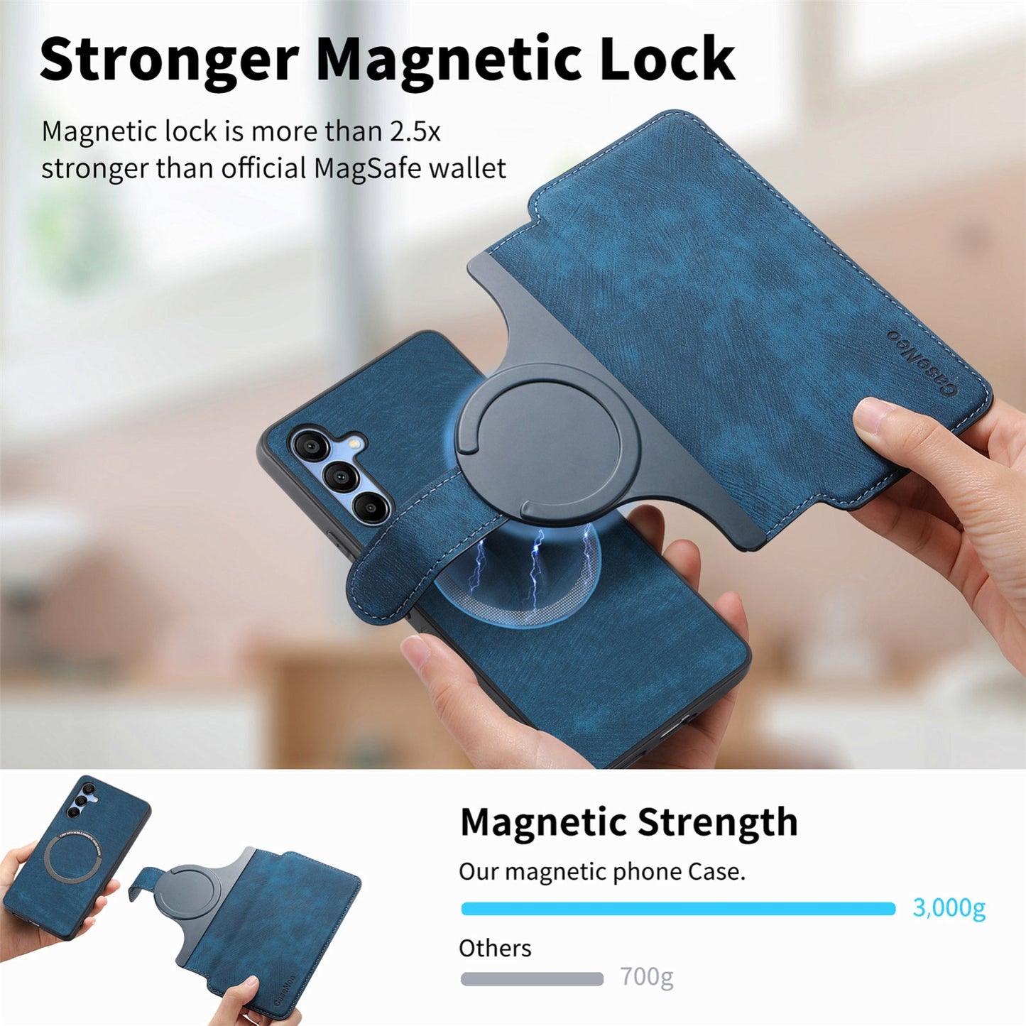 Samsung Galaxy A25 5G Retro Leather Phone Case with Enhanced MagSafe Wireless Charging, RFID Anti-theft Protection, Kickstand & Magnetic Lock Wallet Cover