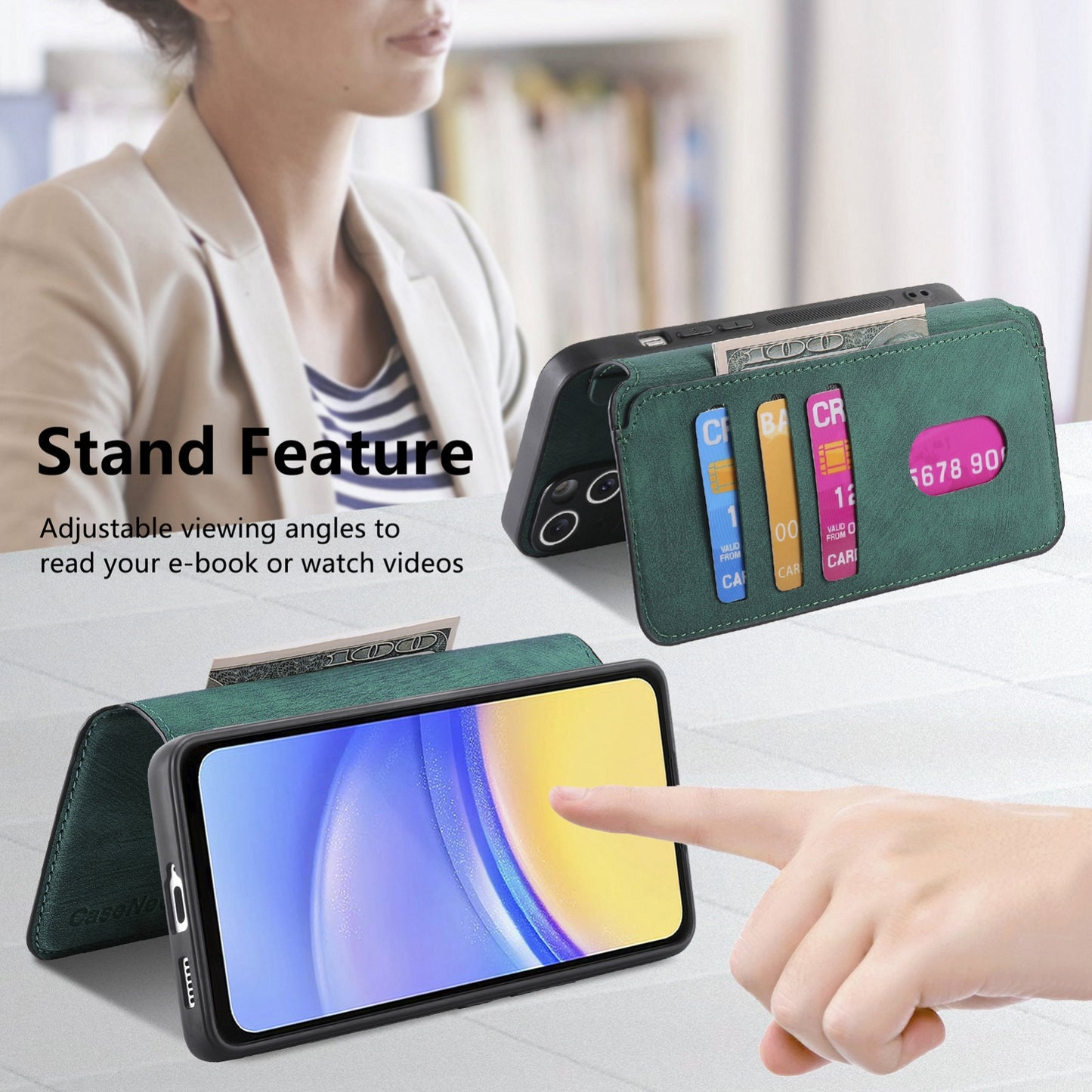 Samsung Galaxy A25 5G Retro Leather Phone Case with Enhanced MagSafe Wireless Charging, RFID Anti-theft Protection, Kickstand & Magnetic Lock Wallet Cover