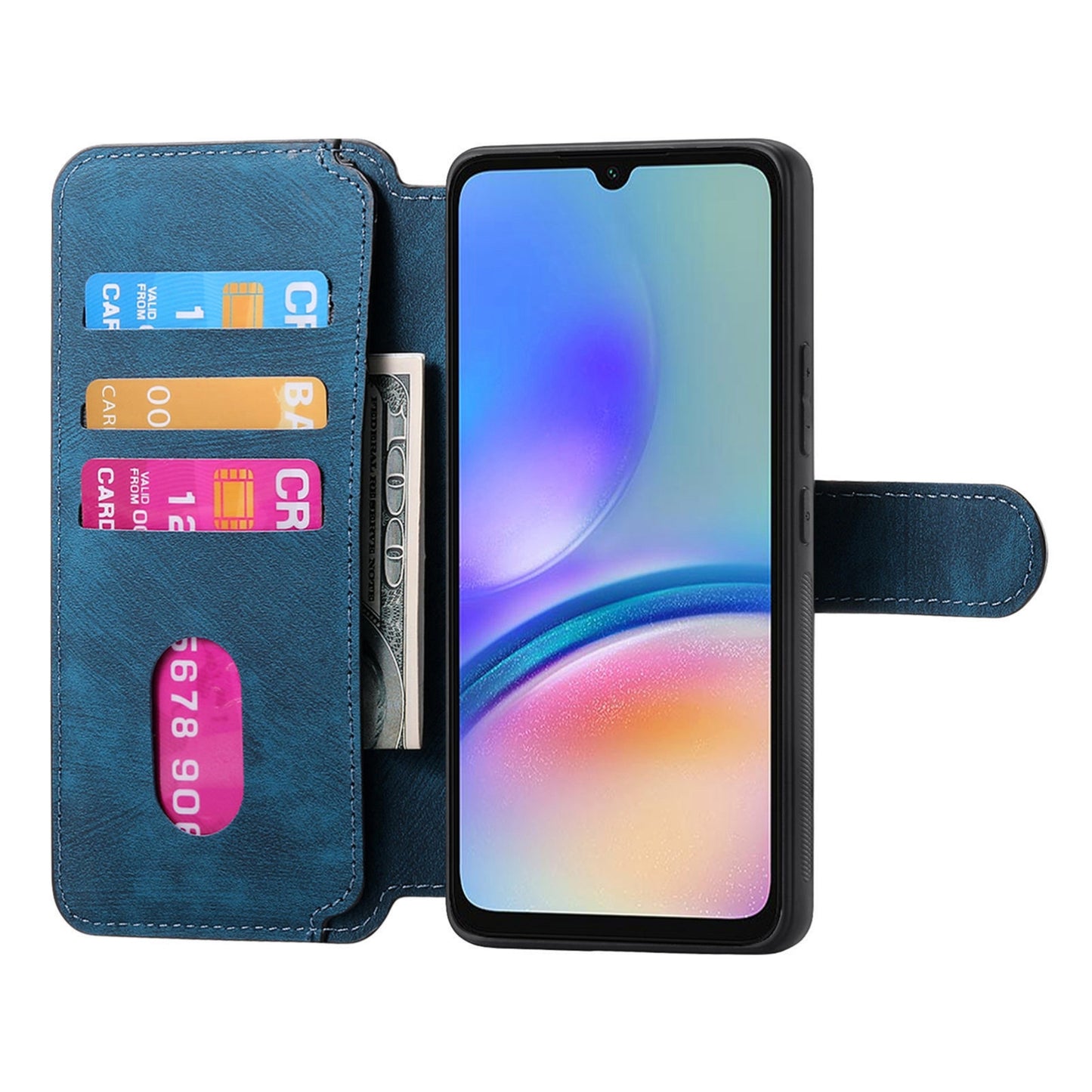 Samsung Galaxy A05s Retro Leather Phone Case with Enhanced MagSafe Wireless Charging, RFID Anti-theft Protection, Kickstand & Magnetic Lock Wallet Cover