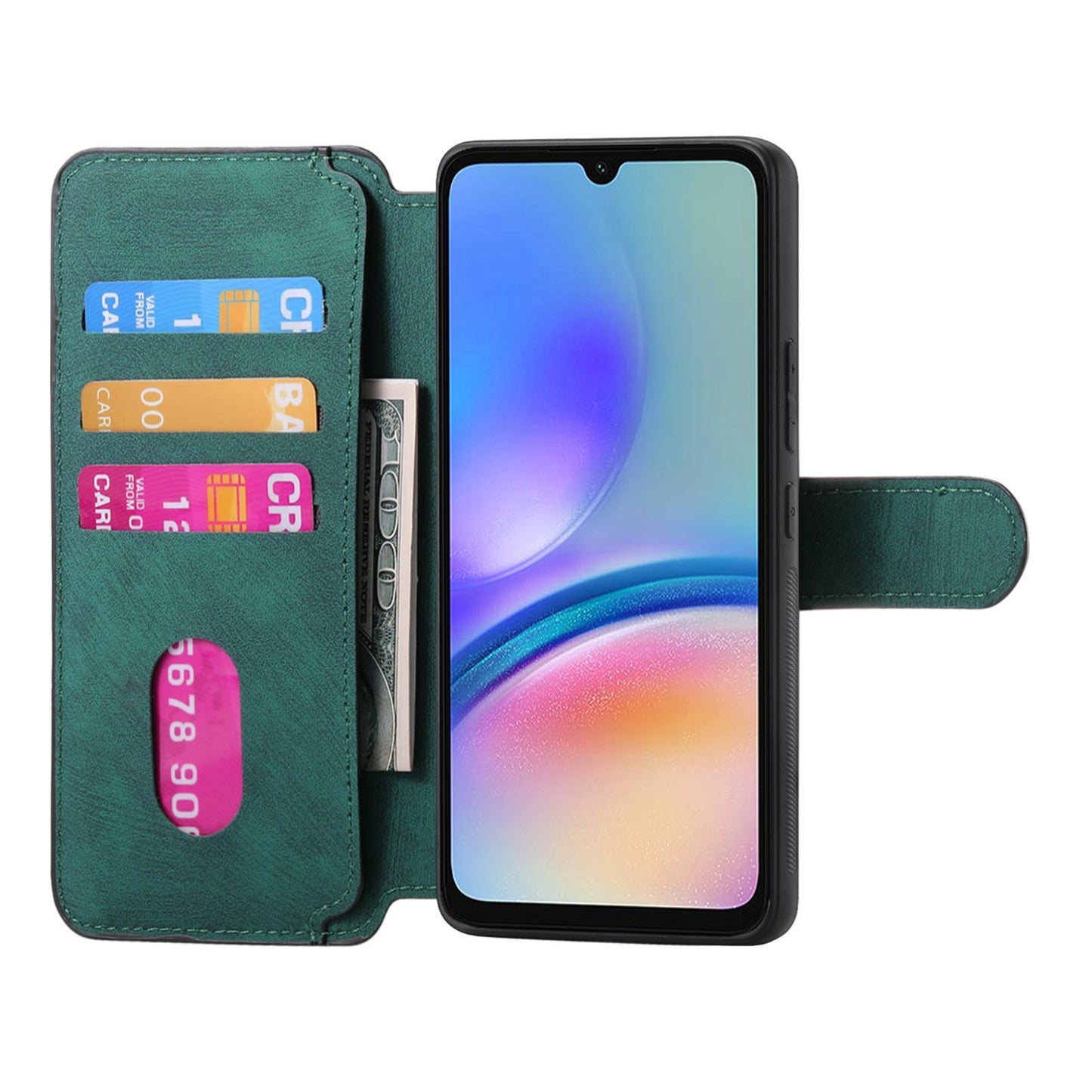Samsung Galaxy A05s Retro Leather Phone Case with Enhanced MagSafe Wireless Charging, RFID Anti-theft Protection, Kickstand & Magnetic Lock Wallet Cover