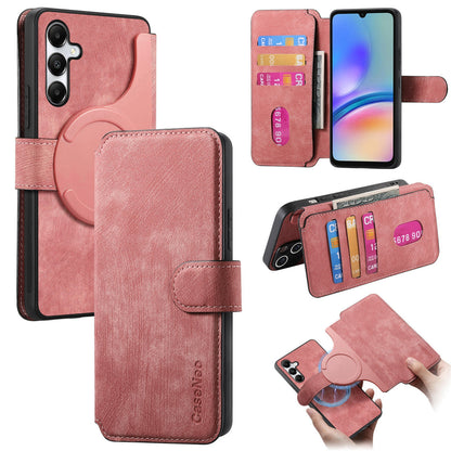 Samsung Galaxy A05s Retro Leather Phone Case with Enhanced MagSafe Wireless Charging, RFID Anti-theft Protection, Kickstand & Magnetic Lock Wallet Cover