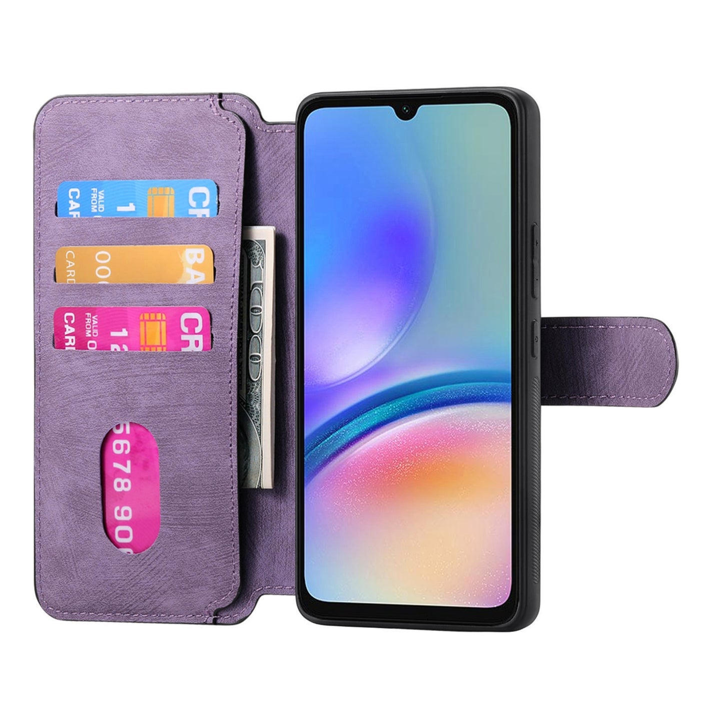 Samsung Galaxy A05s Retro Leather Phone Case with Enhanced MagSafe Wireless Charging, RFID Anti-theft Protection, Kickstand & Magnetic Lock Wallet Cover
