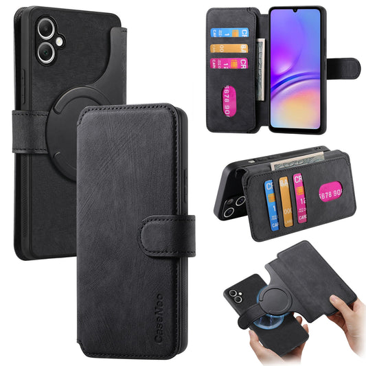 Samsung Galaxy A05 Retro Leather Phone Case with Enhanced MagSafe Wireless Charging, RFID Anti-theft Protection, Kickstand & Magnetic Lock Wallet Cover