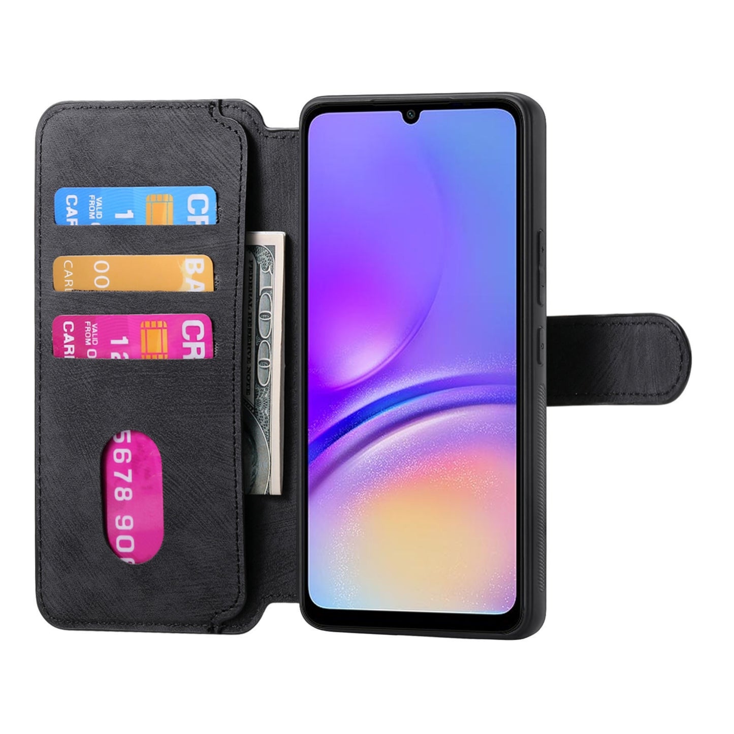 Samsung Galaxy A05 Retro Leather Phone Case with Enhanced MagSafe Wireless Charging, RFID Anti-theft Protection, Kickstand & Magnetic Lock Wallet Cover