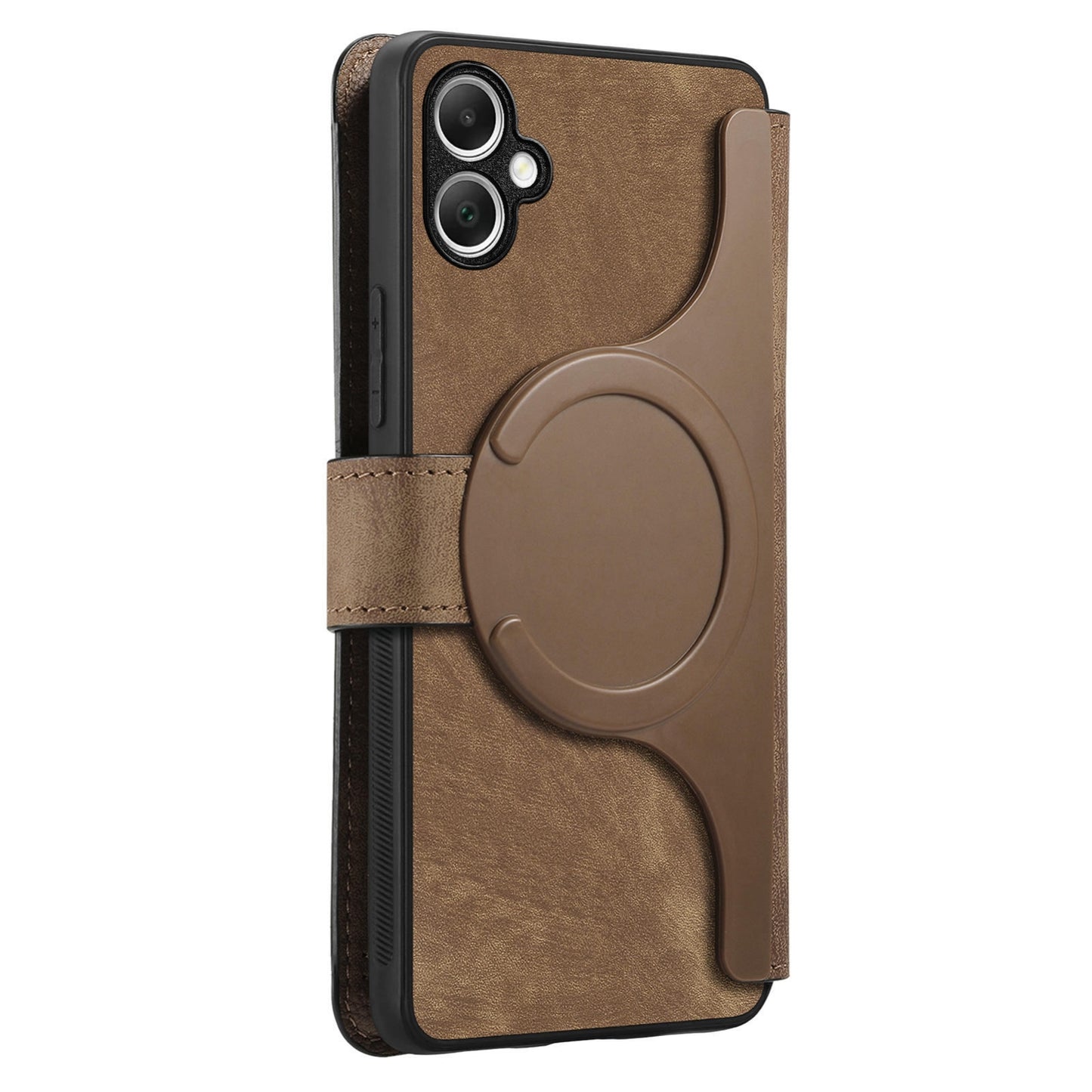 Samsung Galaxy A05 Retro Leather Phone Case with Enhanced MagSafe Wireless Charging, RFID Anti-theft Protection, Kickstand & Magnetic Lock Wallet Cover