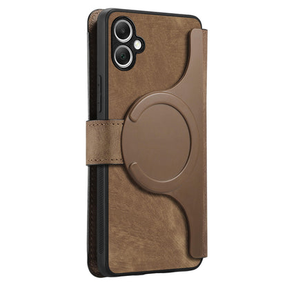 Samsung Galaxy A05 Retro Leather Phone Case with Enhanced MagSafe Wireless Charging, RFID Anti-theft Protection, Kickstand & Magnetic Lock Wallet Cover