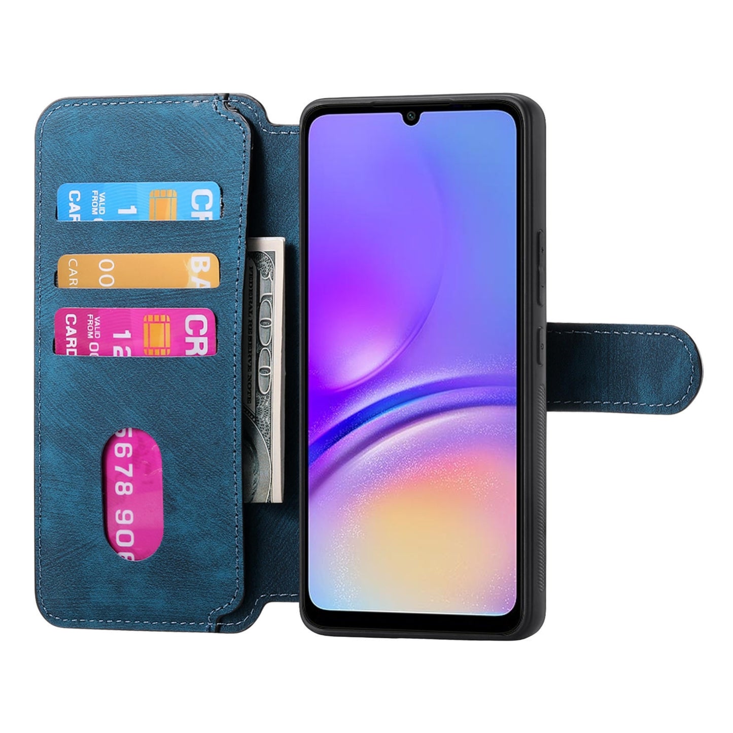 Samsung Galaxy A05 Retro Leather Phone Case with Enhanced MagSafe Wireless Charging, RFID Anti-theft Protection, Kickstand & Magnetic Lock Wallet Cover