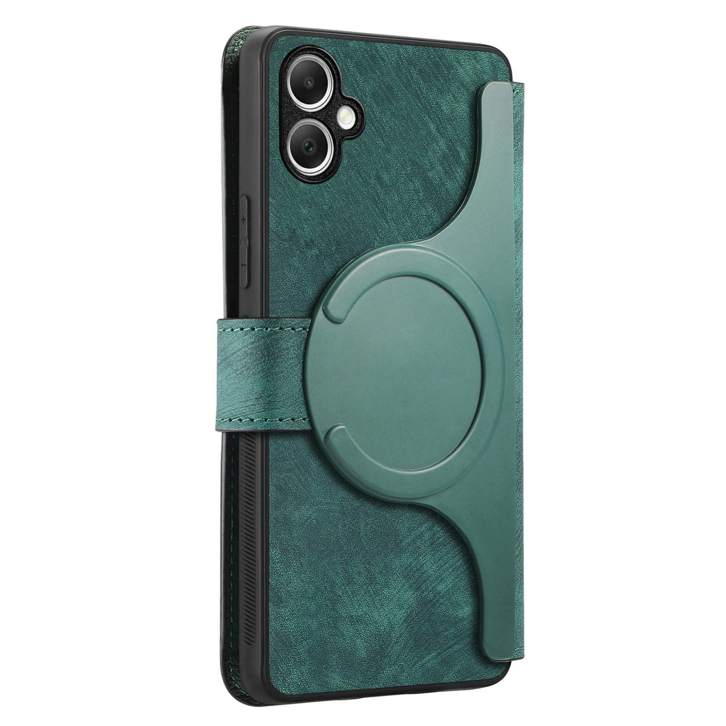 Samsung Galaxy A05 Retro Leather Phone Case with Enhanced MagSafe Wireless Charging, RFID Anti-theft Protection, Kickstand & Magnetic Lock Wallet Cover