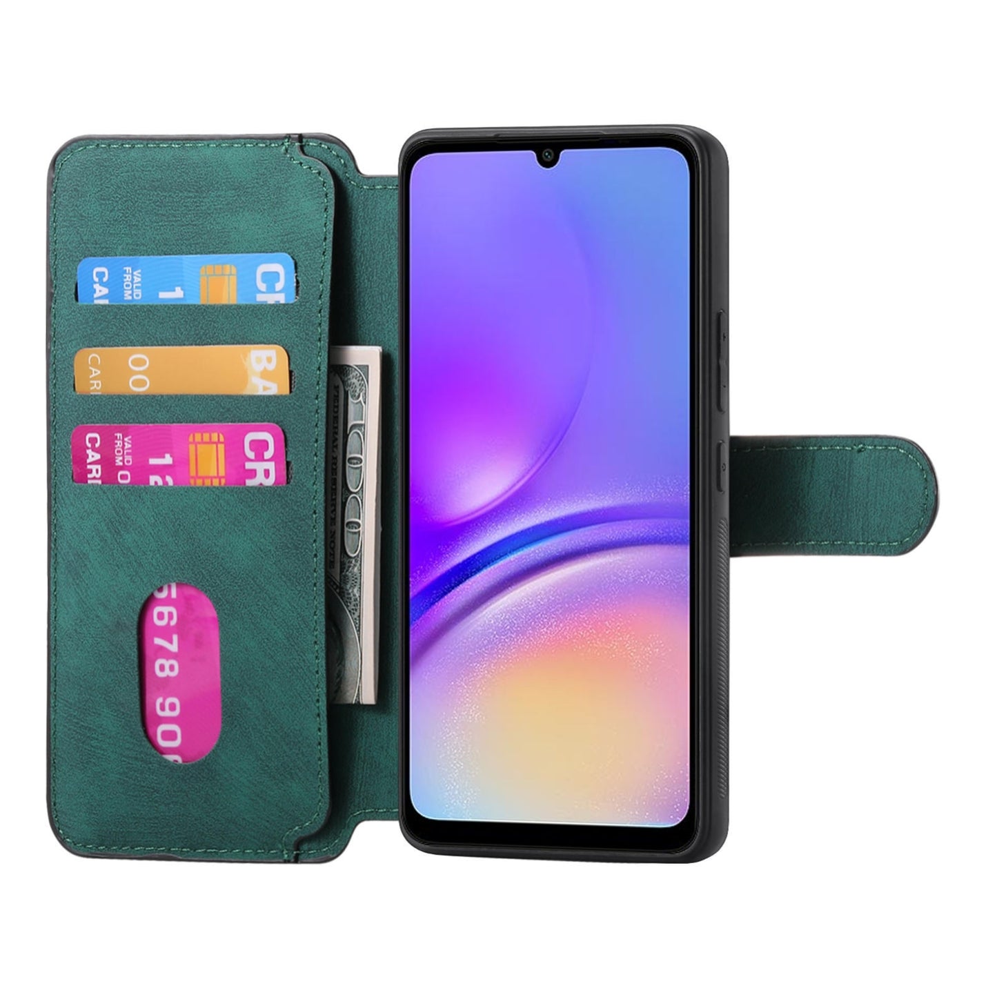 Samsung Galaxy A05 Retro Leather Phone Case with Enhanced MagSafe Wireless Charging, RFID Anti-theft Protection, Kickstand & Magnetic Lock Wallet Cover