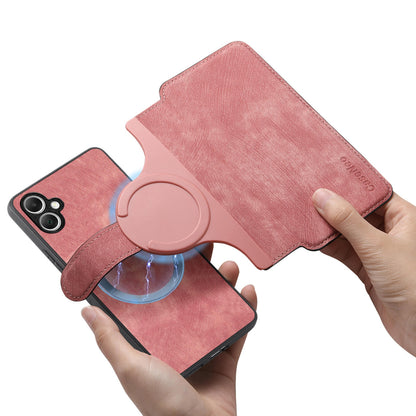 Samsung Galaxy A05 Retro Leather Phone Case with Enhanced MagSafe Wireless Charging, RFID Anti-theft Protection, Kickstand & Magnetic Lock Wallet Cover