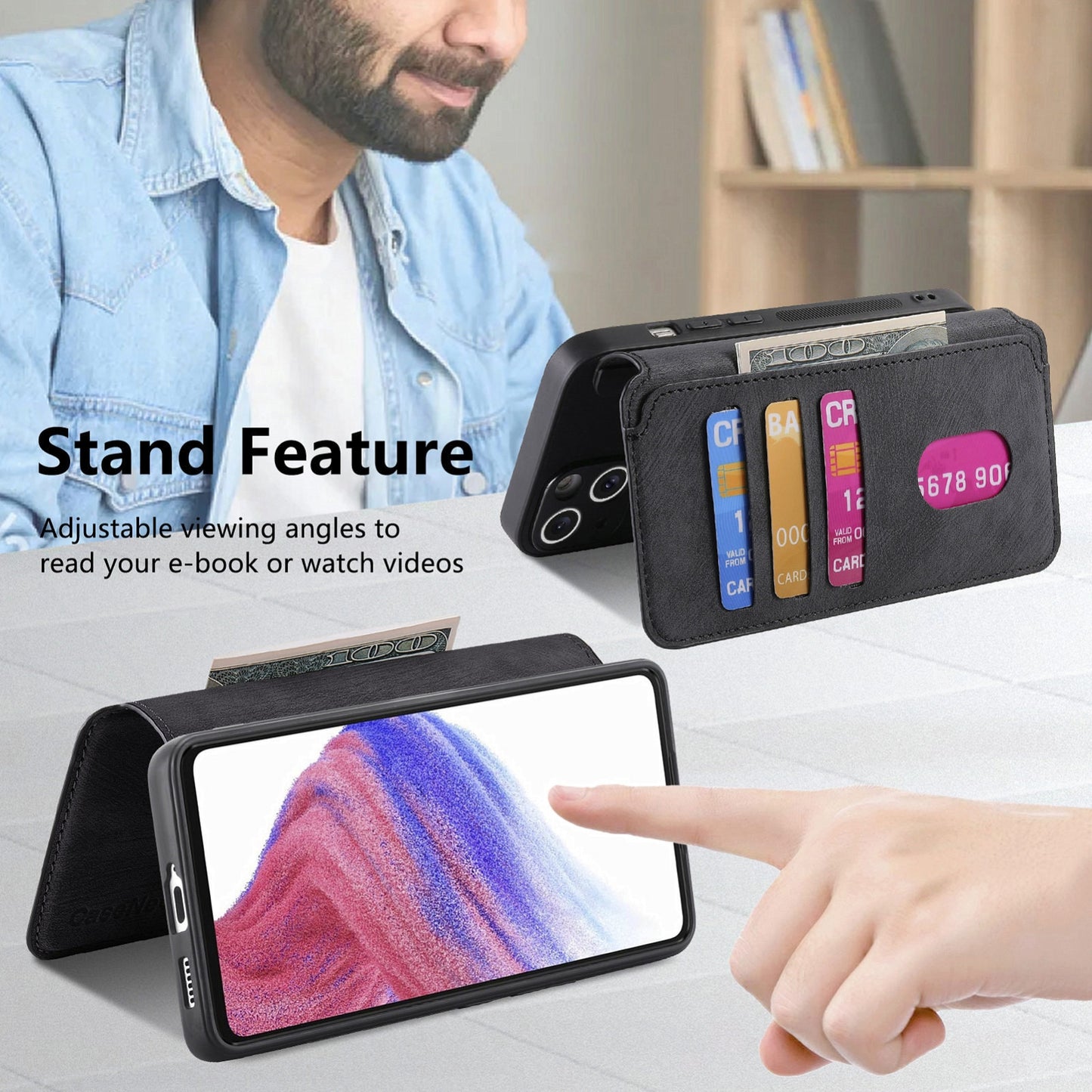 Samsung Galaxy A53 5G Retro Leather Phone Case with Enhanced MagSafe Wireless Charging, RFID Anti-theft Protection, Kickstand & Magnetic Lock Wallet Cover