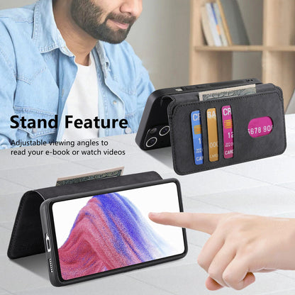 Samsung Galaxy A53 5G Retro Leather Phone Case with Enhanced MagSafe Wireless Charging, RFID Anti-theft Protection, Kickstand & Magnetic Lock Wallet Cover