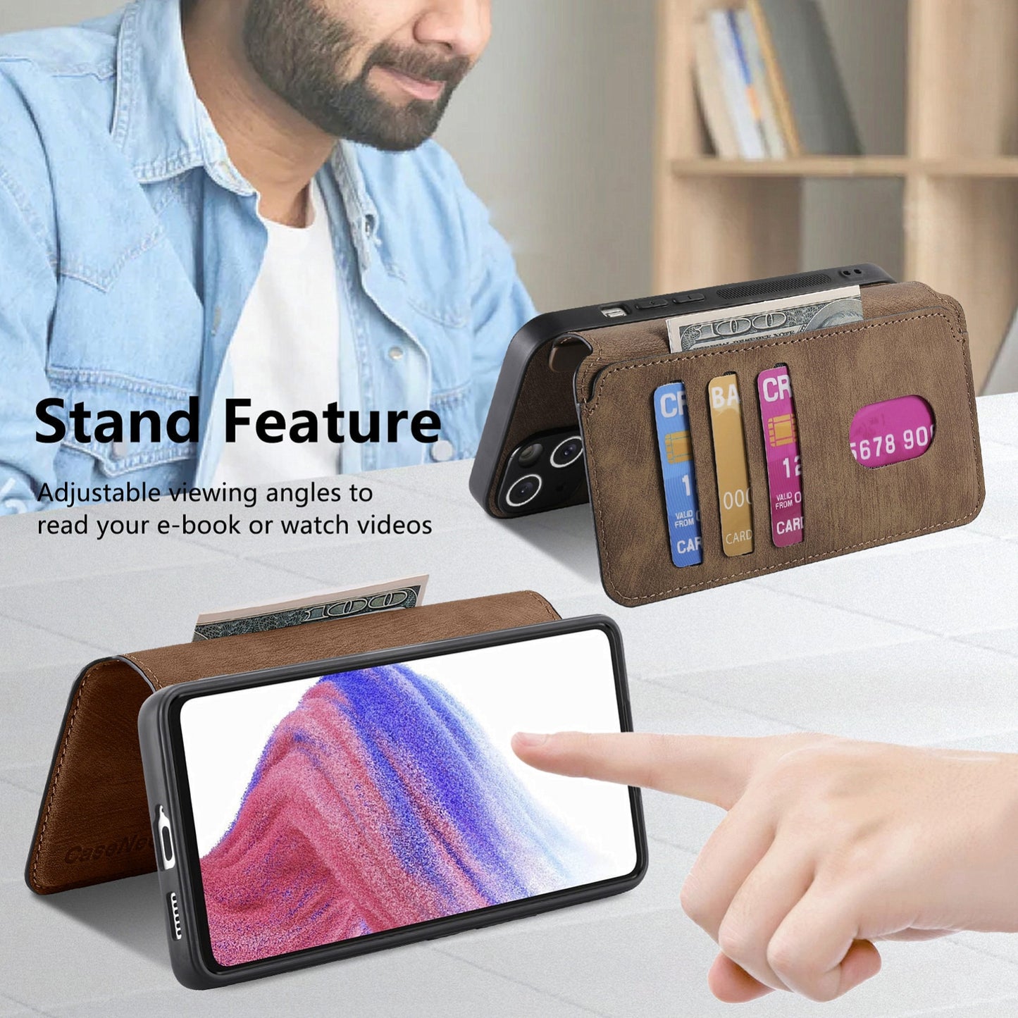 Samsung Galaxy A53 5G Retro Leather Phone Case with Enhanced MagSafe Wireless Charging, RFID Anti-theft Protection, Kickstand & Magnetic Lock Wallet Cover