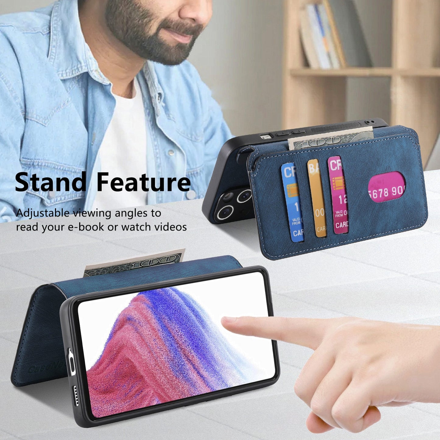 Samsung Galaxy A53 5G Retro Leather Phone Case with Enhanced MagSafe Wireless Charging, RFID Anti-theft Protection, Kickstand & Magnetic Lock Wallet Cover