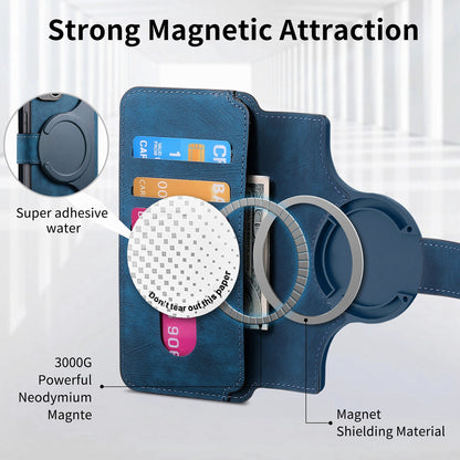 Samsung Galaxy A53 5G Retro Leather Phone Case with Enhanced MagSafe Wireless Charging, RFID Anti-theft Protection, Kickstand & Magnetic Lock Wallet Cover