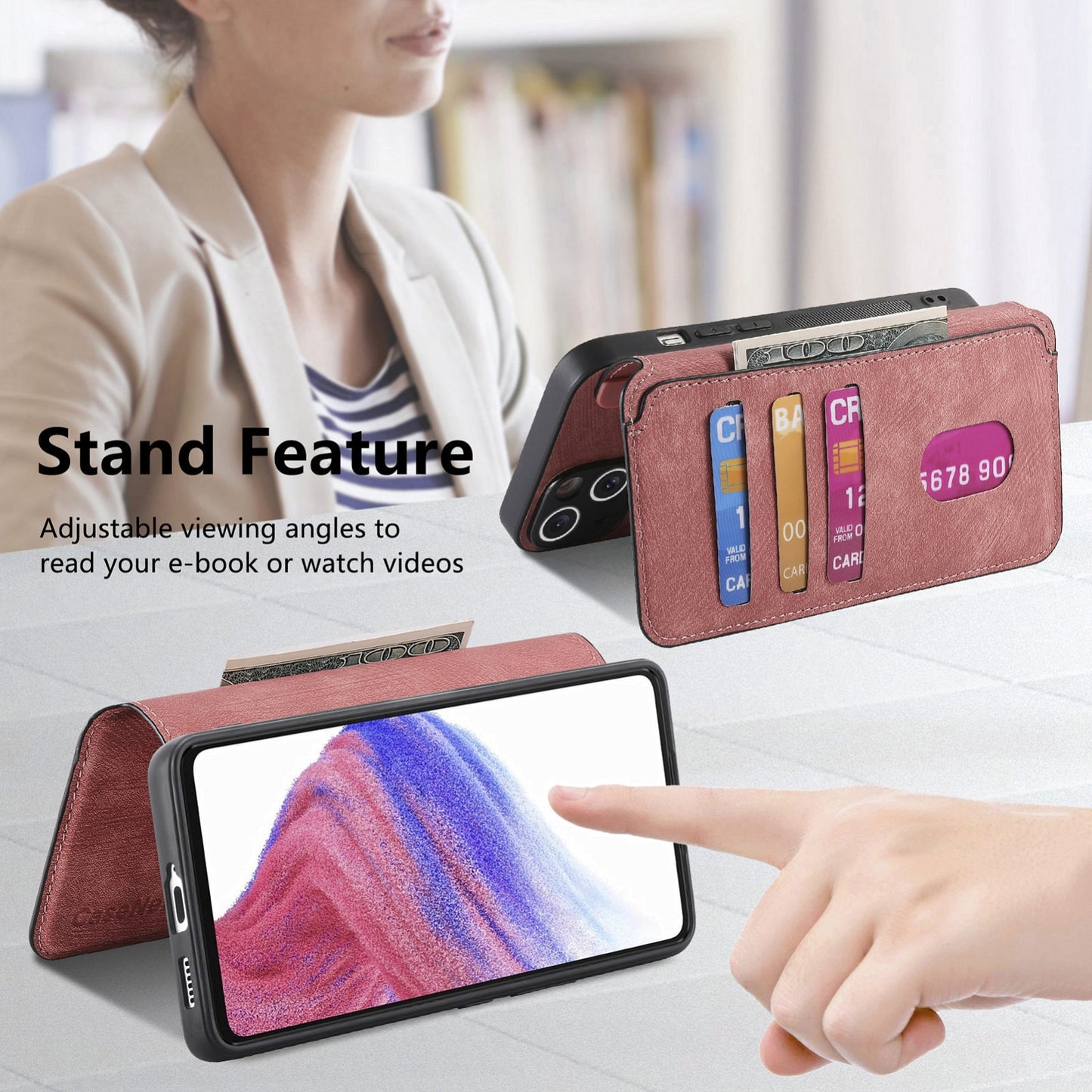 Samsung Galaxy A53 5G Retro Leather Phone Case with Enhanced MagSafe Wireless Charging, RFID Anti-theft Protection, Kickstand & Magnetic Lock Wallet Cover