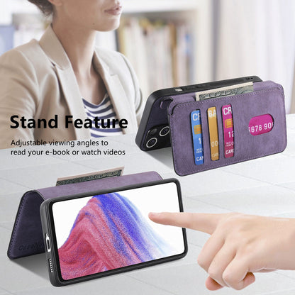 Samsung Galaxy A53 5G Retro Leather Phone Case with Enhanced MagSafe Wireless Charging, RFID Anti-theft Protection, Kickstand & Magnetic Lock Wallet Cover