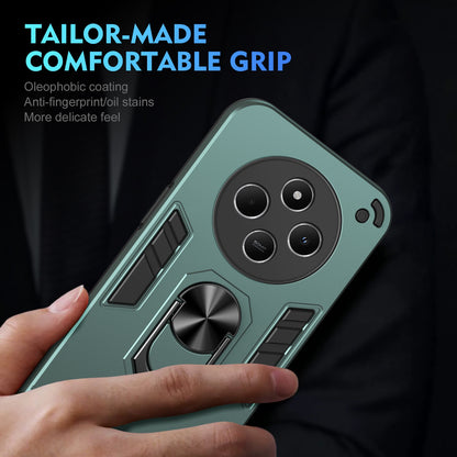 Shockproof Redmi 14C 4G Phone Case with 360° Rotatable Metal Ring Holder, Magnetic Car Mount Stand, Ultra-Thin PC & Silicone Protection Cover