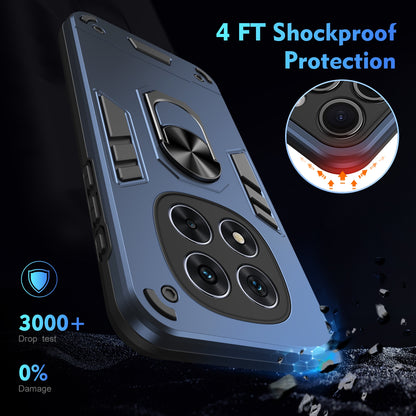 Shockproof Redmi Note 14 Pro 5G Phone Case with 360° Rotatable Metal Ring Holder, Magnetic Car Mount Stand, Ultra-Thin PC & Silicone Protection Cover