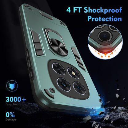Shockproof Redmi Note 14 Pro 5G Phone Case with 360° Rotatable Metal Ring Holder, Magnetic Car Mount Stand, Ultra-Thin PC & Silicone Protection Cover